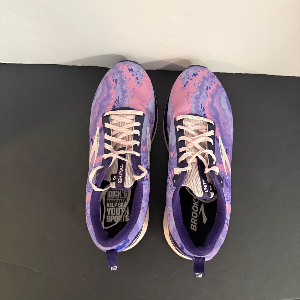 Brooks Revel 4 Together Victory Purple Pink Marble Running Shoes Size 10 - Picture 16 of 16